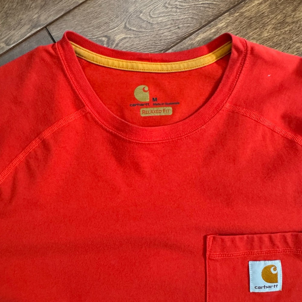 Carhartt Relaxed Fit Red Pocket Tee Size M - Picture 2 of 3